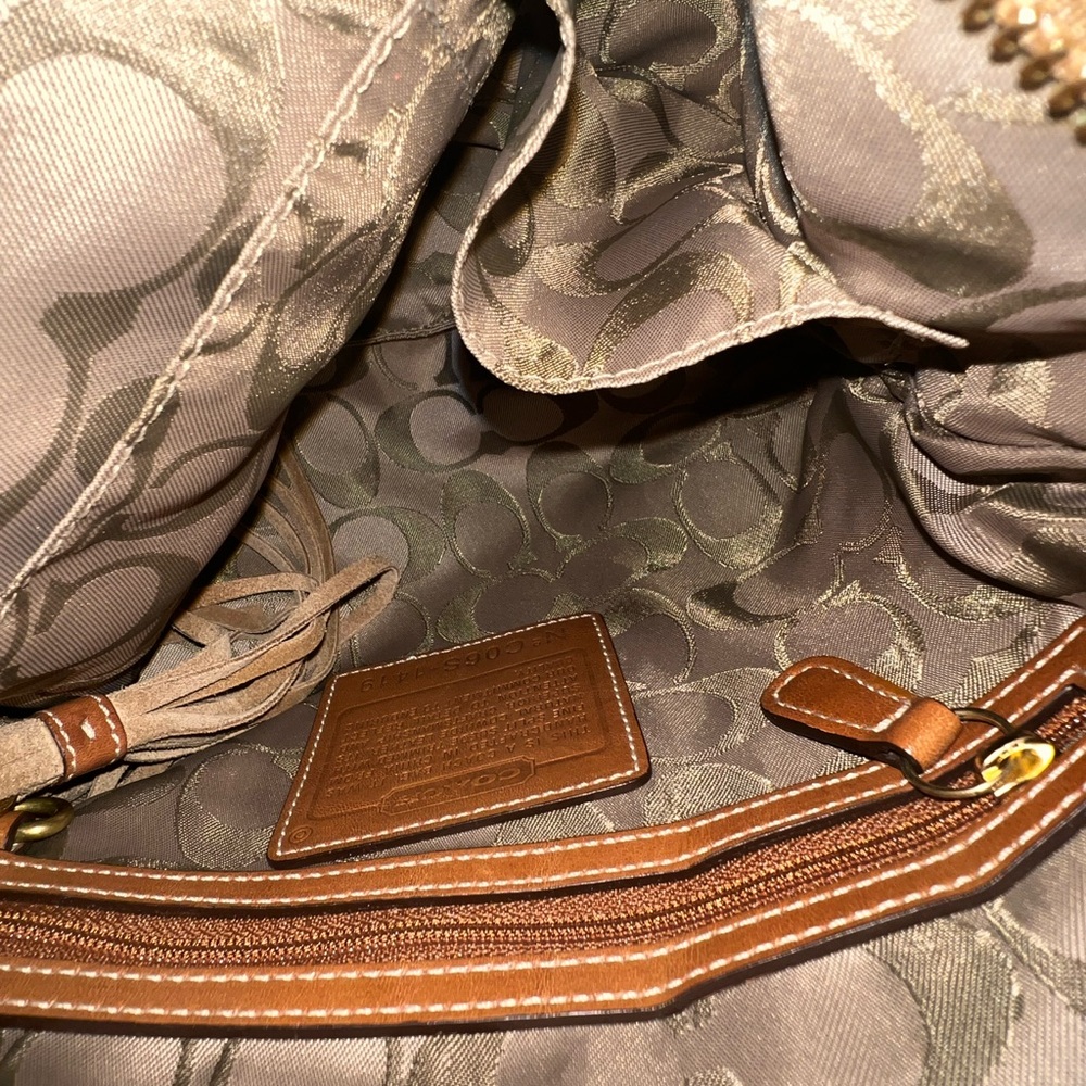 Coach Tan Suede Shoulder Bag - Picture 5 of 7